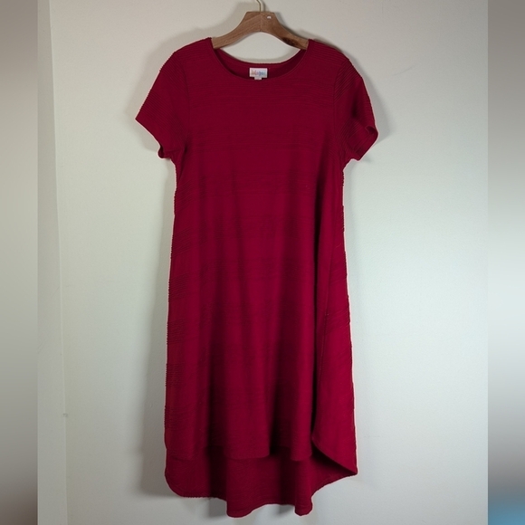 LuLaRoe Carly Dress – Rich Cherry Red Swing Style 🍒❤️ - Picture 2 of 5